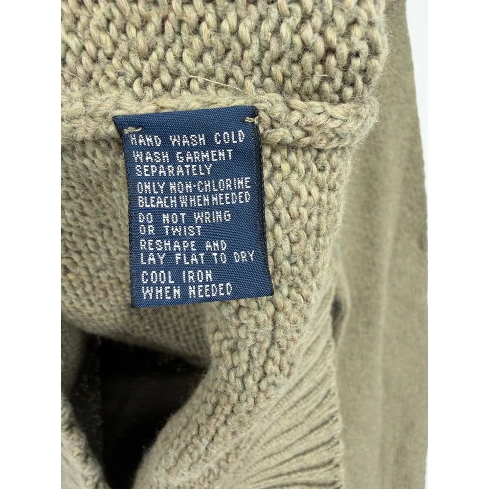 NEW Vtg Polo Ralph Lauren Mens XL Crewneck Sweater Olive Green Cotton Wool